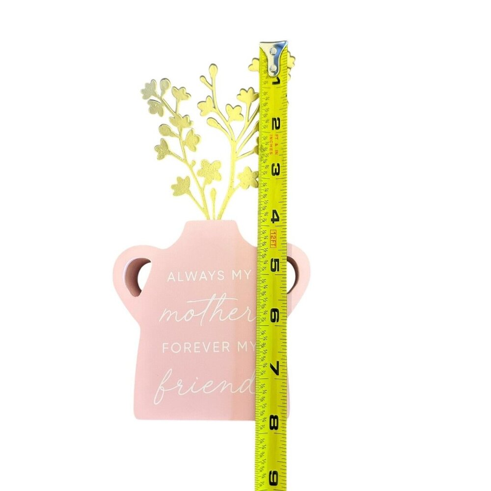 Belle Maison Wooden Decor Flower Pot With Metal Petals Pink Always My Mother - Picture 7 of 7